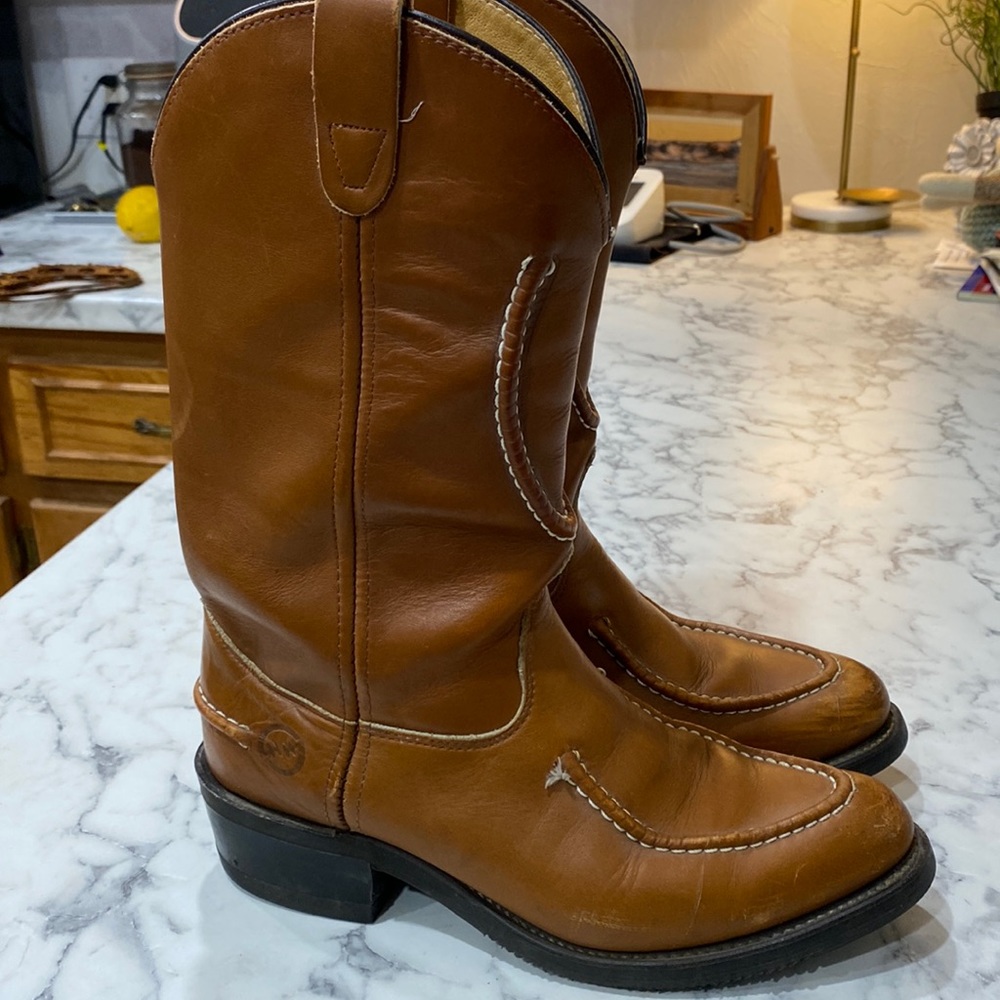 Double H Moc Stitch Mahogany Oil Tan Western 1608-Elastomeric Insole-Mens 9